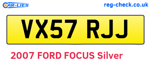 VX57RJJ are the vehicle registration plates.