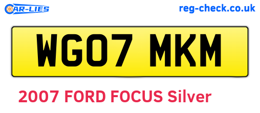 WG07MKM are the vehicle registration plates.