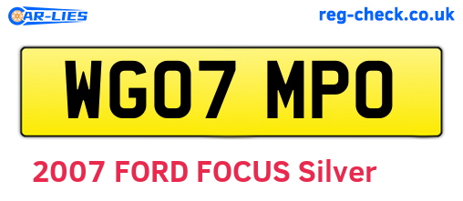 WG07MPO are the vehicle registration plates.