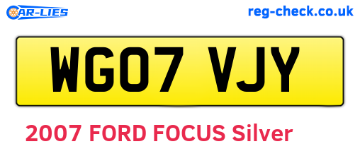 WG07VJY are the vehicle registration plates.