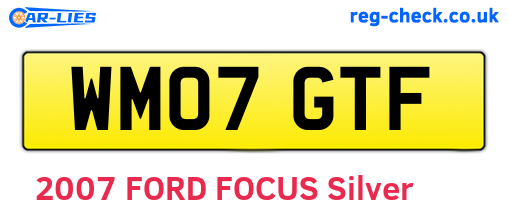 WM07GTF are the vehicle registration plates.
