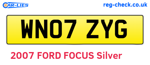 WN07ZYG are the vehicle registration plates.