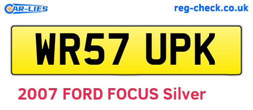 WR57UPK are the vehicle registration plates.