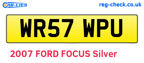 WR57WPU are the vehicle registration plates.