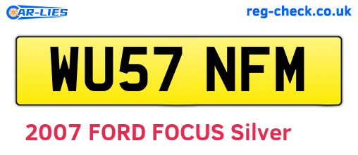 WU57NFM are the vehicle registration plates.