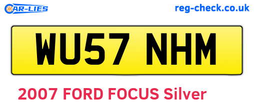 WU57NHM are the vehicle registration plates.