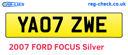 YA07ZWE are the vehicle registration plates.