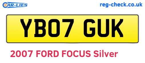 YB07GUK are the vehicle registration plates.
