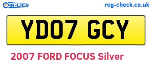 YD07GCY are the vehicle registration plates.