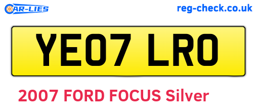YE07LRO are the vehicle registration plates.