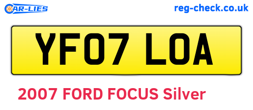YF07LOA are the vehicle registration plates.