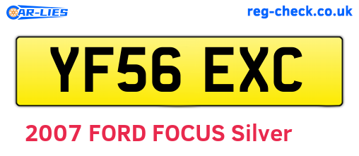 YF56EXC are the vehicle registration plates.
