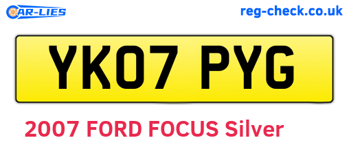 YK07PYG are the vehicle registration plates.