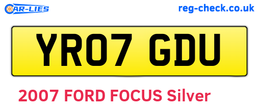 YR07GDU are the vehicle registration plates.
