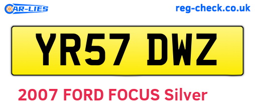 YR57DWZ are the vehicle registration plates.