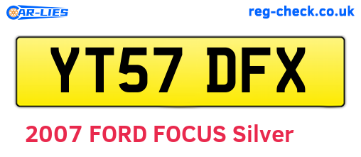 YT57DFX are the vehicle registration plates.