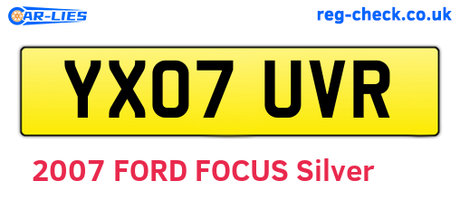 YX07UVR are the vehicle registration plates.