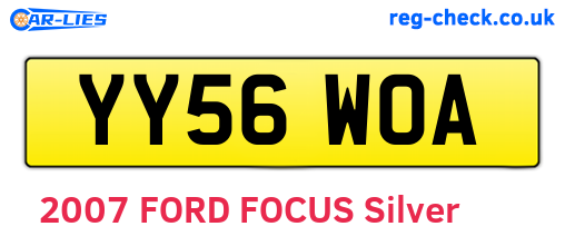 YY56WOA are the vehicle registration plates.