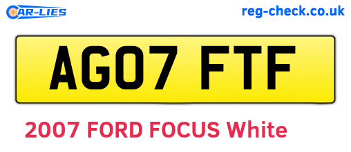 AG07FTF are the vehicle registration plates.