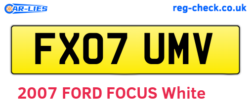 FX07UMV are the vehicle registration plates.