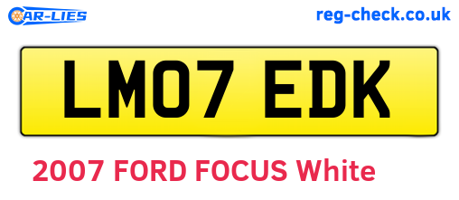 LM07EDK are the vehicle registration plates.