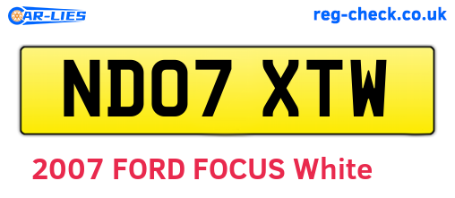ND07XTW are the vehicle registration plates.