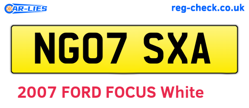 NG07SXA are the vehicle registration plates.