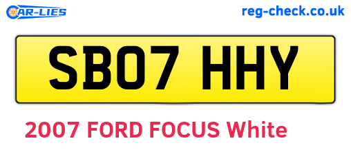SB07HHY are the vehicle registration plates.