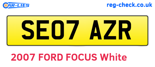 SE07AZR are the vehicle registration plates.
