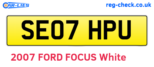 SE07HPU are the vehicle registration plates.