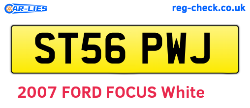 ST56PWJ are the vehicle registration plates.