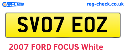 SV07EOZ are the vehicle registration plates.