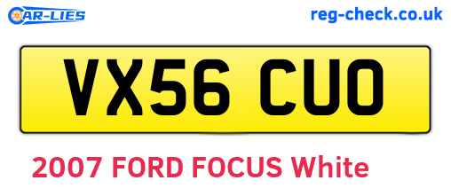 VX56CUO are the vehicle registration plates.