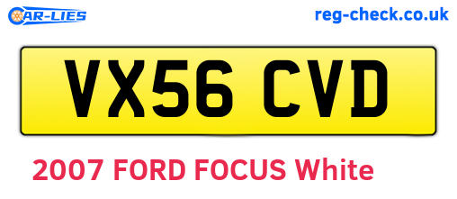 VX56CVD are the vehicle registration plates.