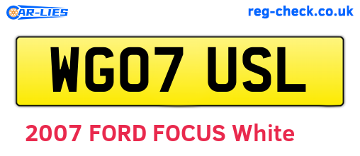 WG07USL are the vehicle registration plates.