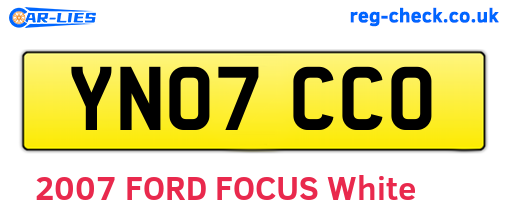 YN07CCO are the vehicle registration plates.
