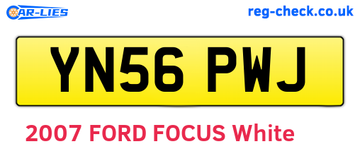 YN56PWJ are the vehicle registration plates.