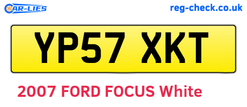 YP57XKT are the vehicle registration plates.