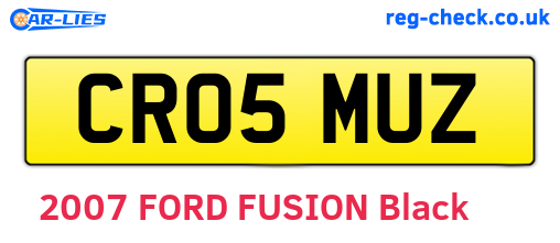 CR05MUZ are the vehicle registration plates.