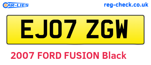 EJ07ZGW are the vehicle registration plates.