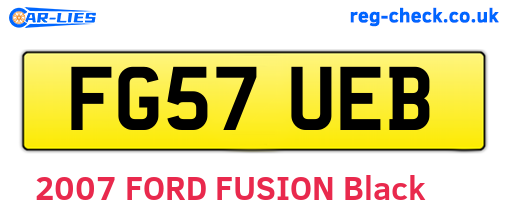 FG57UEB are the vehicle registration plates.
