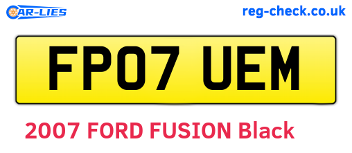 FP07UEM are the vehicle registration plates.