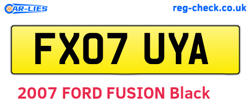 FX07UYA are the vehicle registration plates.
