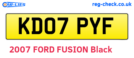 KD07PYF are the vehicle registration plates.