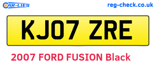 KJ07ZRE are the vehicle registration plates.