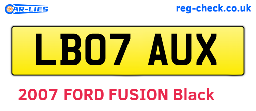 LB07AUX are the vehicle registration plates.