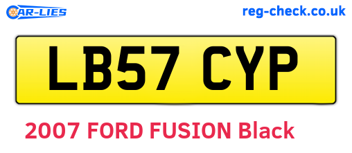 LB57CYP are the vehicle registration plates.