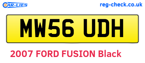 MW56UDH are the vehicle registration plates.