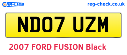 ND07UZM are the vehicle registration plates.