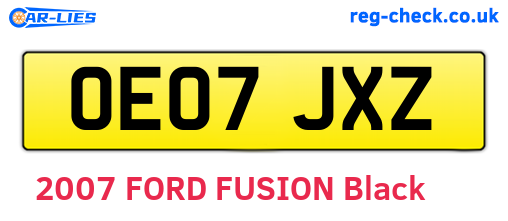 OE07JXZ are the vehicle registration plates.